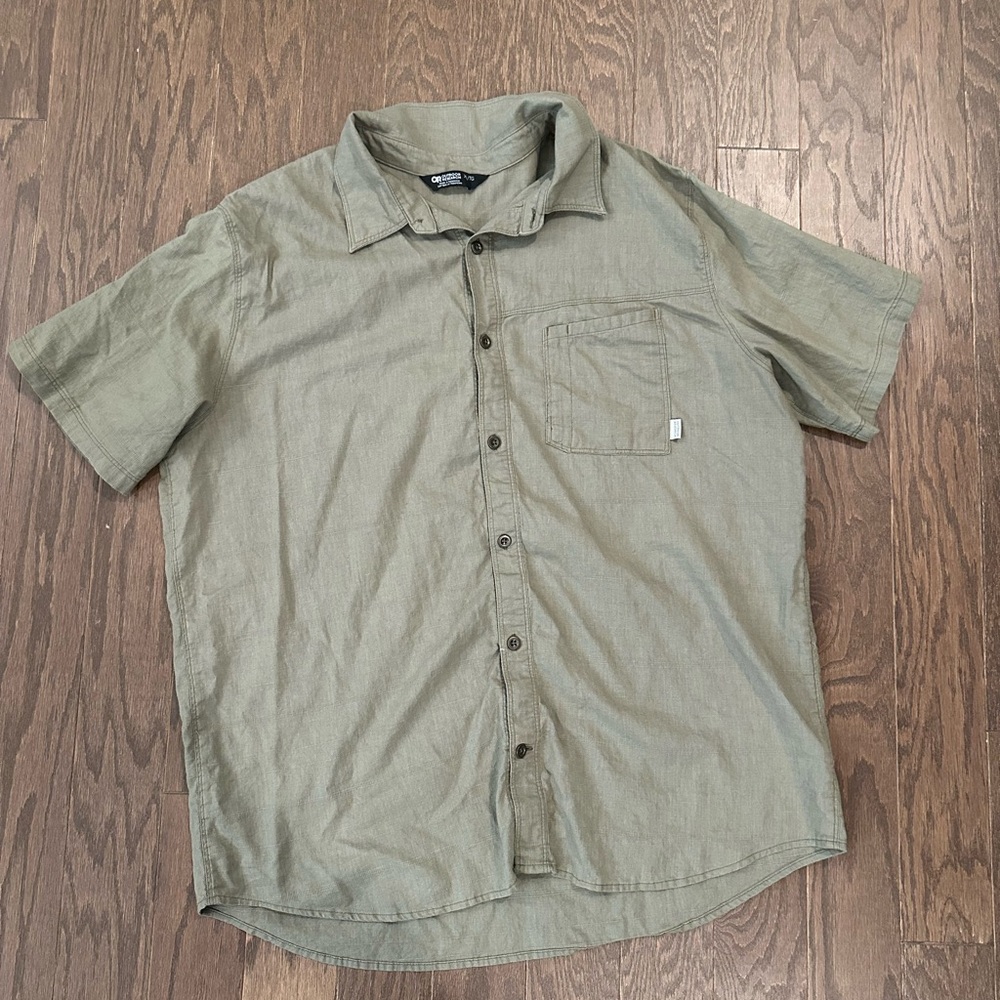 Outdoor Research Blue and Green Casual Button Down Shirt - Picture 2 of 13